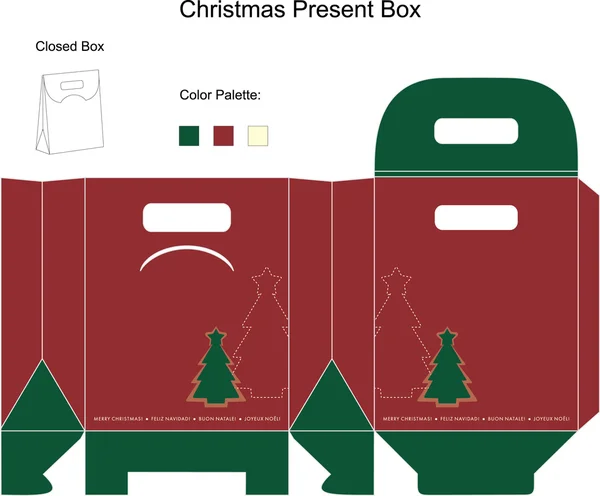 Decoratieve christmas box — Stockvector