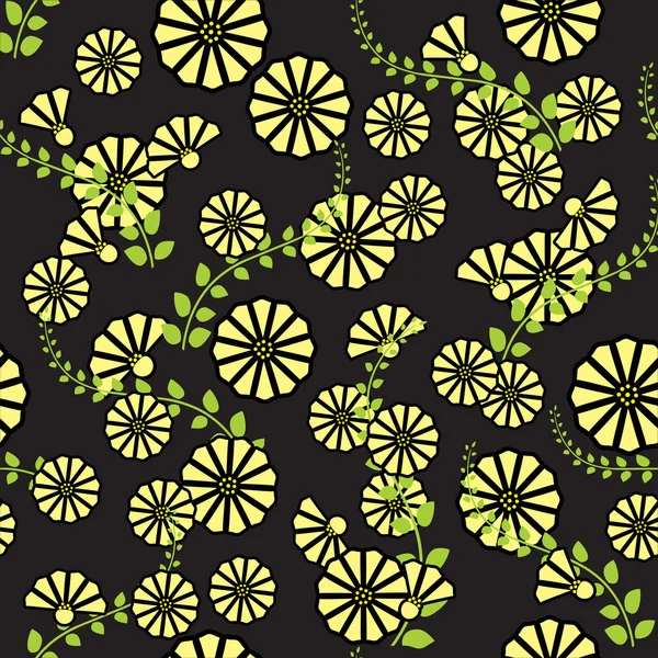 Illustration vectorielle avec fleurs jaunes . — Image vectorielle