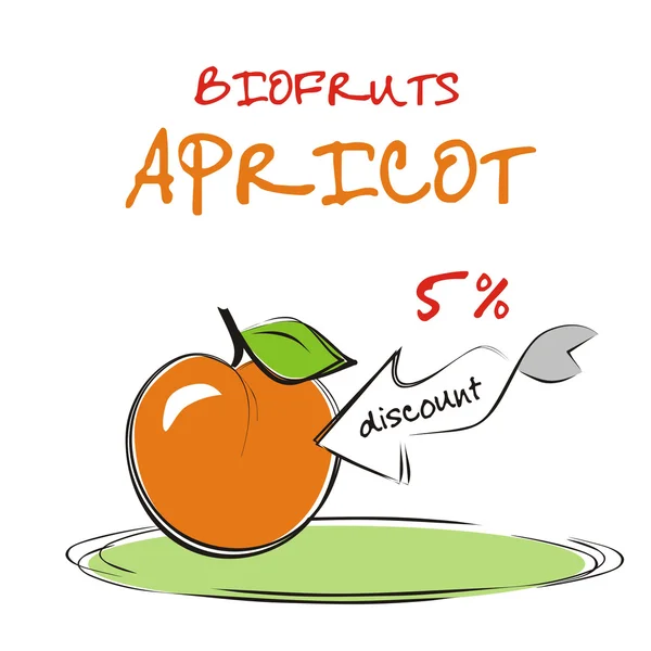 Fond avec abricot . — Image vectorielle