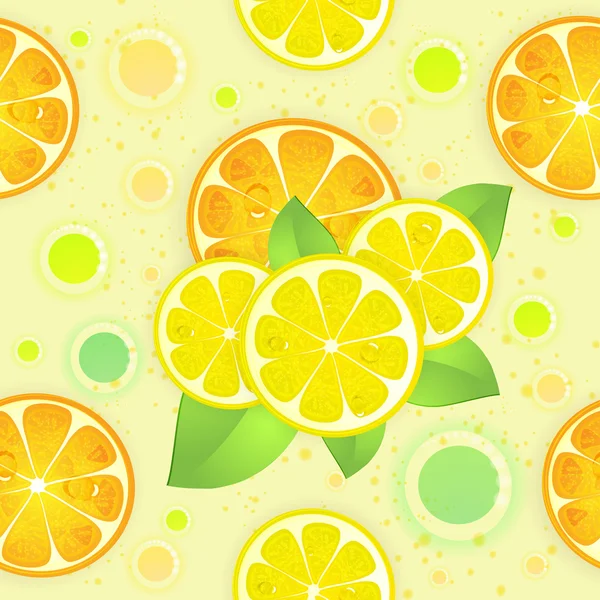 Background with lemon and orange — Stock Vector