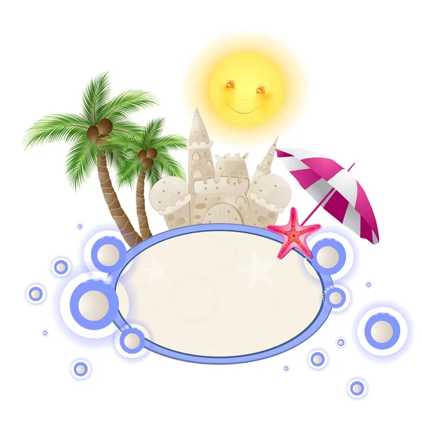 Summer background with castle sand — Stock Vector