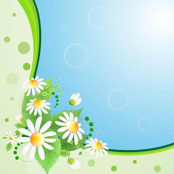 有花朵的夏季背景 — 图库矢量图片