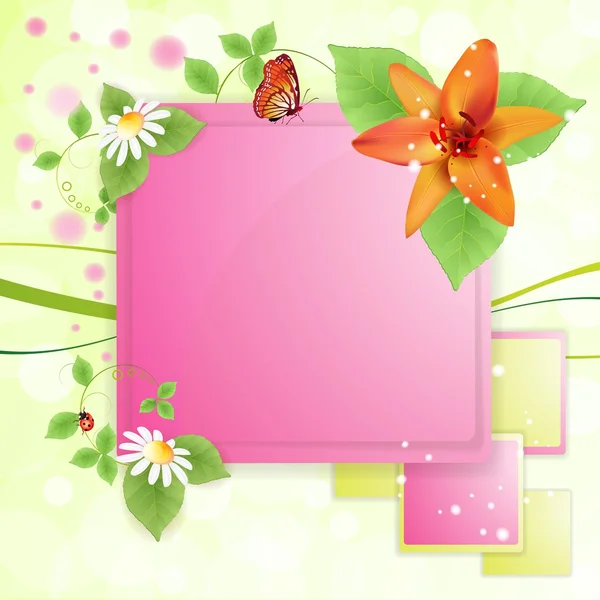 背景与莉莉和雏菊 — 图库矢量图片