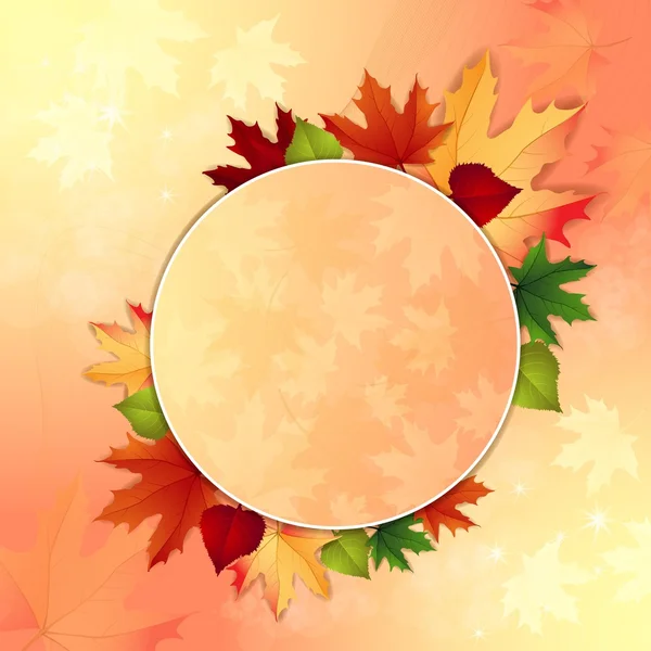 Herbst Hintergrund mit Blättern — Stockvektor