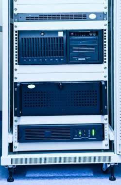 Rack with computers clipart