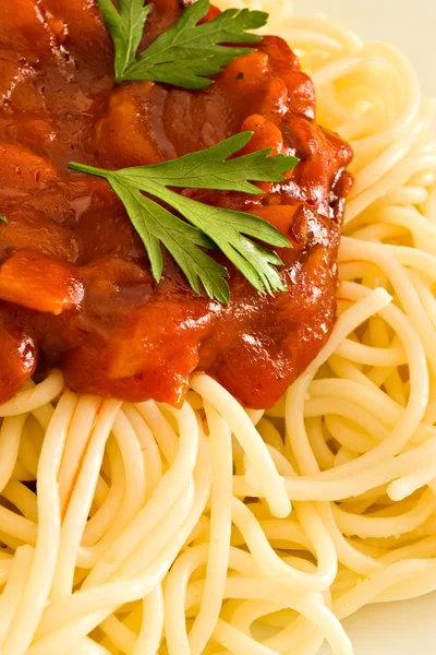 Spaghetti and tomato sauce — Stock Photo, Image