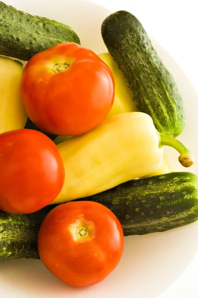 stock image Tomatoes peppers and cucumbers