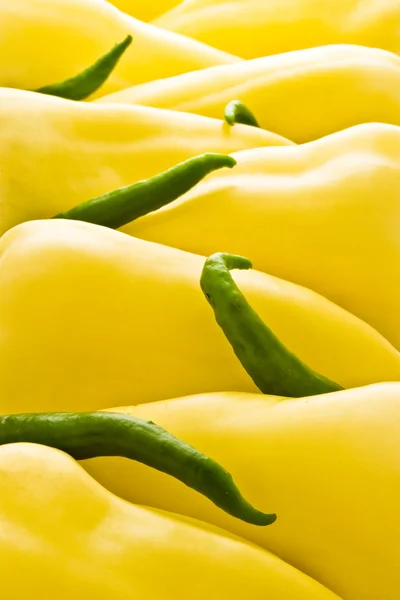 Yellow and green peppers — Stock Photo, Image