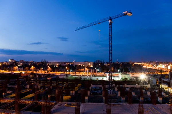 Construction after sunset — Stock Photo, Image