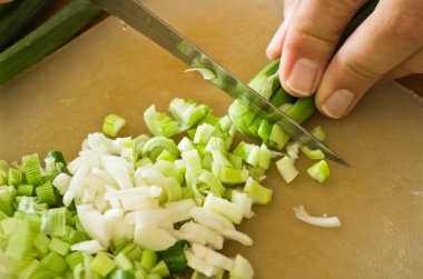 Chopping onion clipart