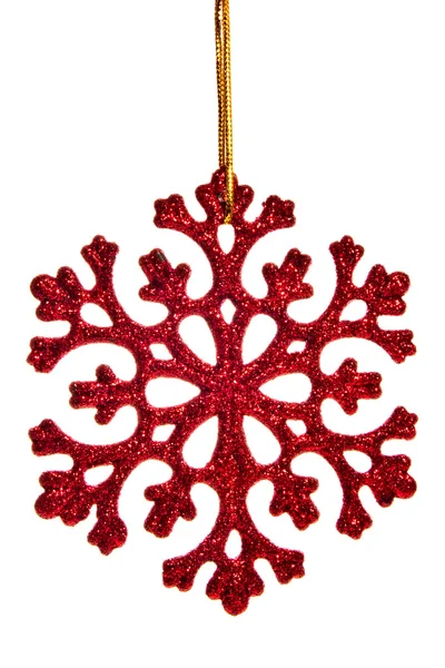 Röd snöflinga dekoration — Stockfoto
