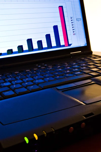 Gráfico no laptop — Fotografia de Stock