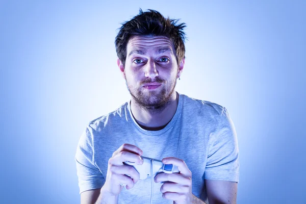 Sorry Man with Gamepad — Stock Photo, Image