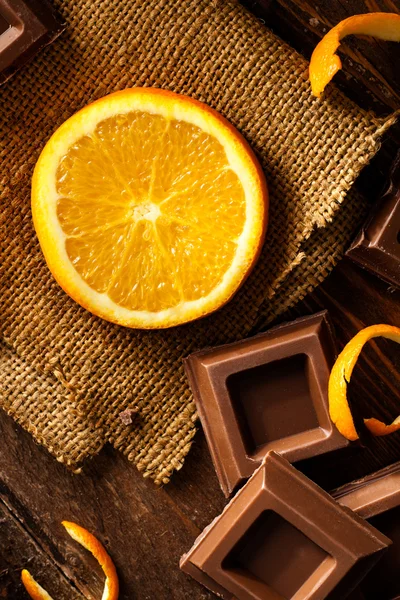 Oranje en chocolade — Stockfoto