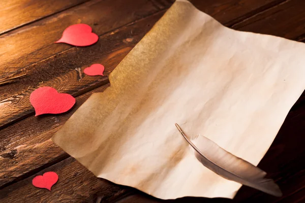 Love Letter with Hearts — Stock Photo, Image