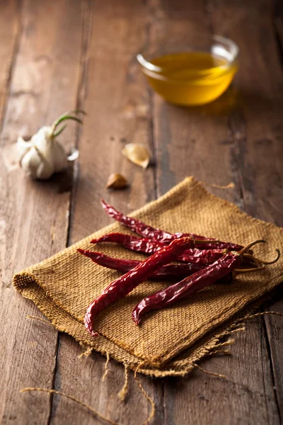 Αποξηραμένα κόκκινες πιπεριές τσίλι — Φωτογραφία Αρχείου