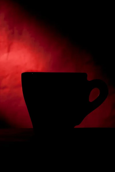 Силуэт чашки кофе — стоковое фото