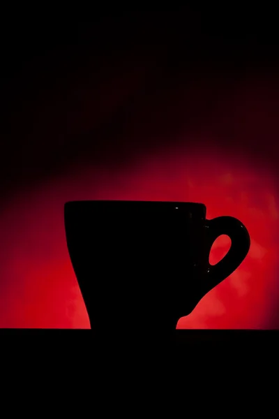 Silueta de taza de café — Foto de Stock