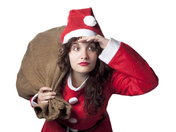 Santa kvinna söker — Stockfoto