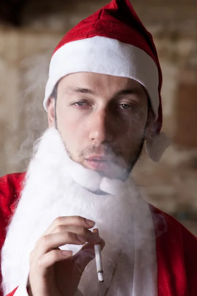 흡연 산타 — 스톡 사진