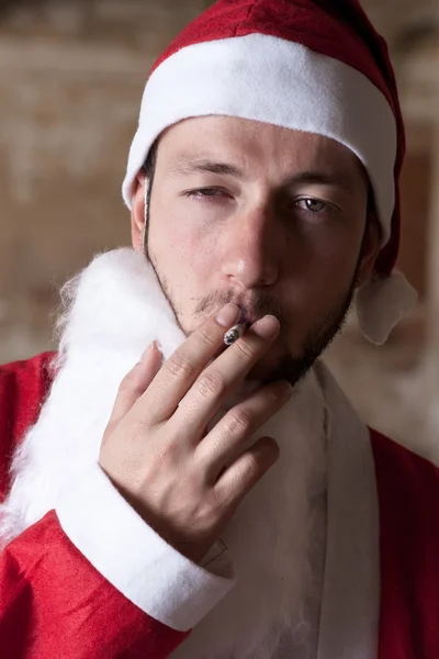 Rökning santa — Stockfoto