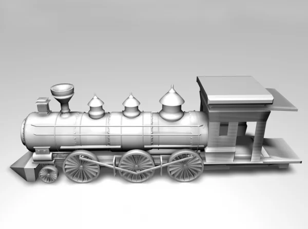 3D zastavení vlaku na stříbrném poli — Stock fotografie