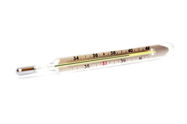 stock image Closeup of medicine thermometer isolated on a white background