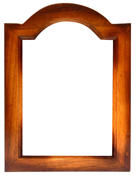 Antique gold wood picture frame with isolated white center — Stock Photo, Image