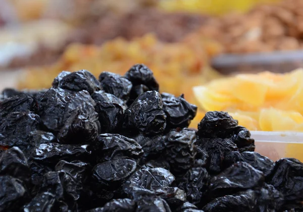 stock image Dry plums or prunes fruit can use as background