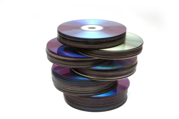 Компактні диски на білому тлі — стокове фото