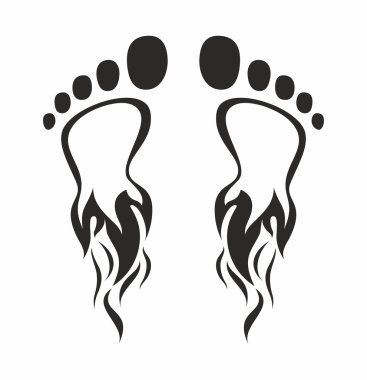 Fire foot prints clipart