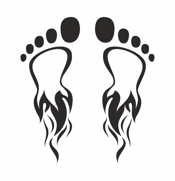 Fire foot prints — Stock Vector