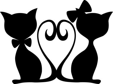 Two cats clipart