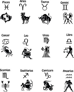 Different style zodiac signs