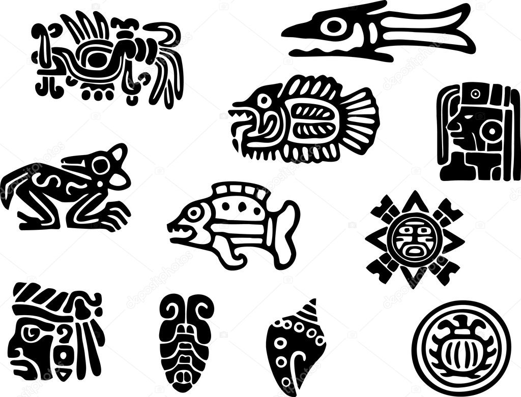 Mexican and maya glyph Stock Vector Image by ©morrmota #11037342