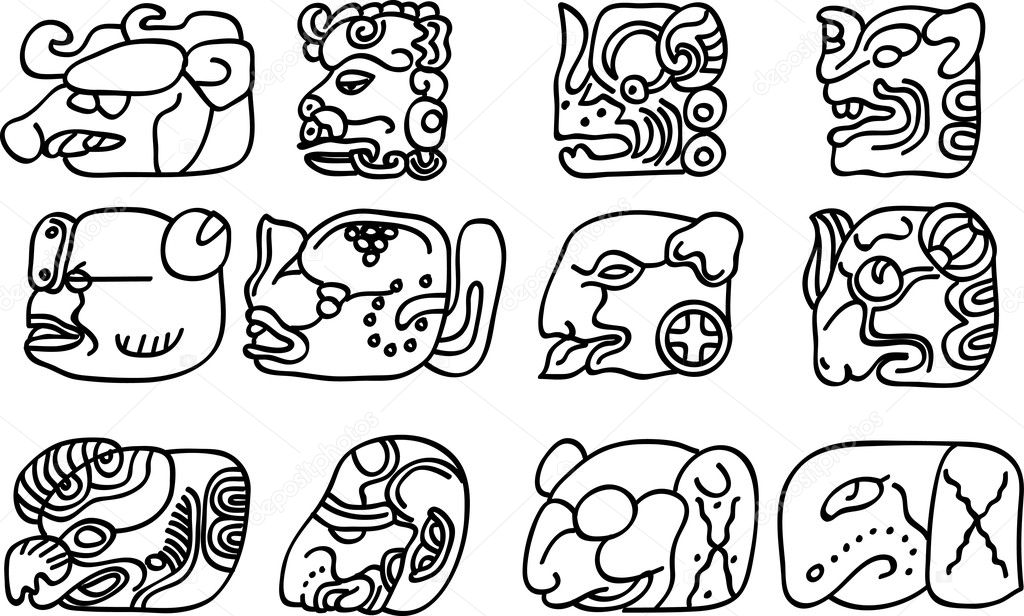Mexican and maya glyph Stock Vector Image by ©morrmota #11037364