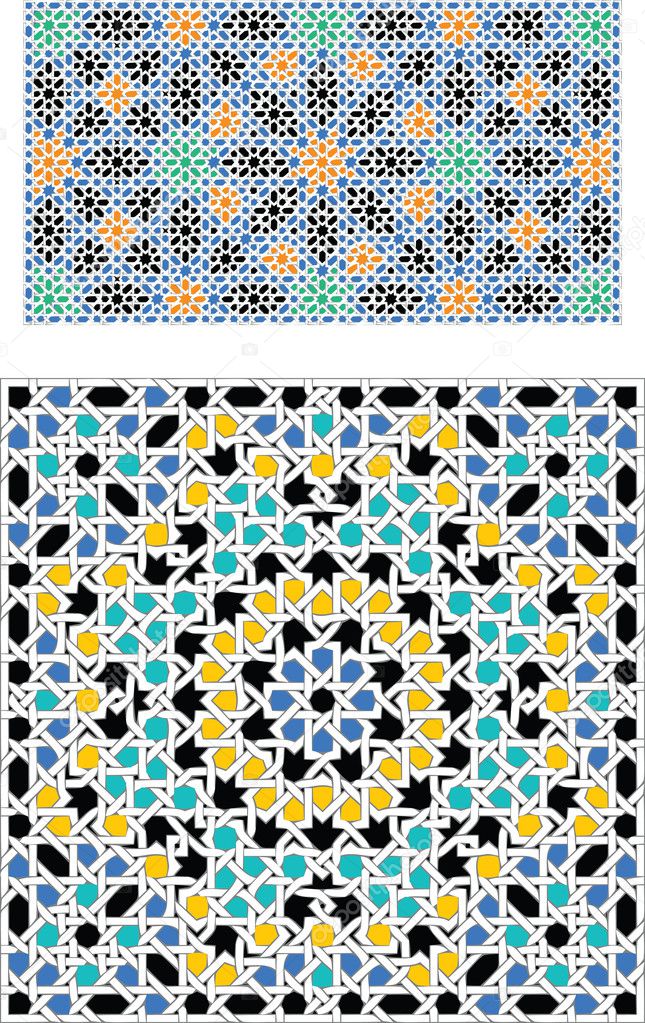 Colorful Islamic patterns  Stock Vector  morrmota #11101633