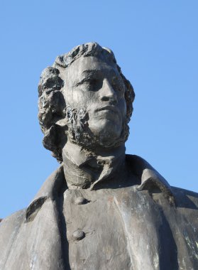 Monument to Russian poet Alexander Pushkin clipart