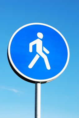 Pedestrian walking road sign clipart