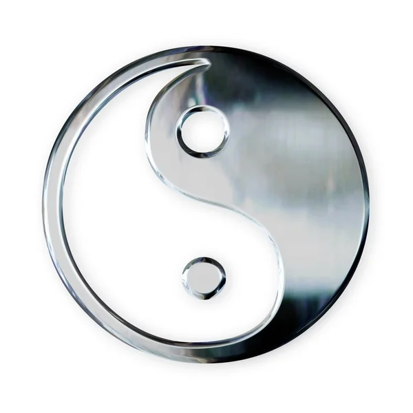 Steel taoistic symbol — Stock Photo, Image