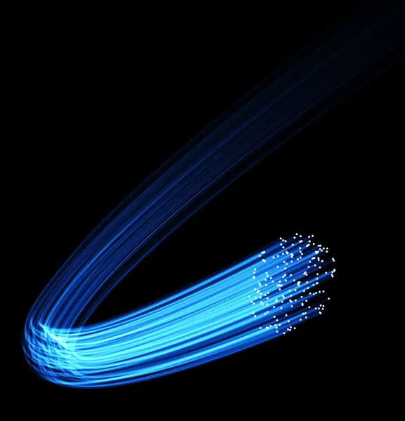 Blue light optical fiber — Stock Photo, Image