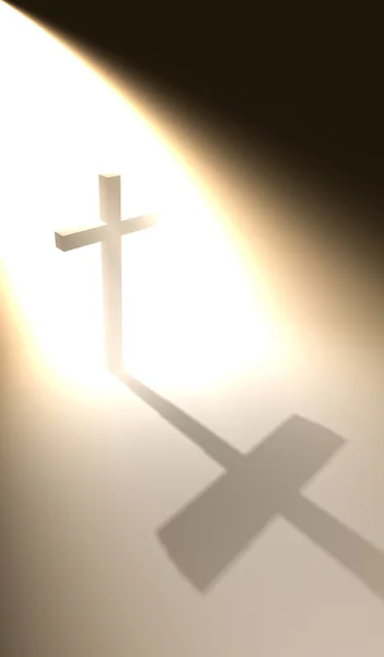 Kříž v jasném světle — Stock fotografie