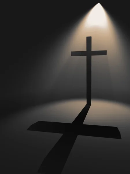 Kruis in het licht — Stockfoto