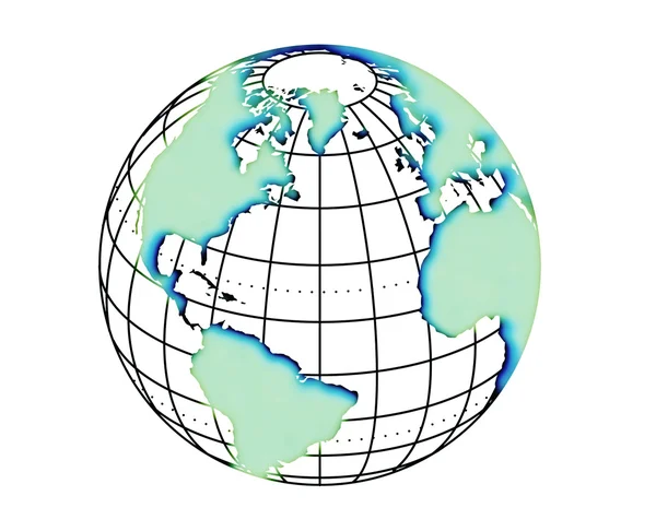Wereld met continenten — Stockfoto