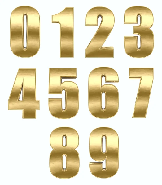 Guld metall nummer — Stockfoto
