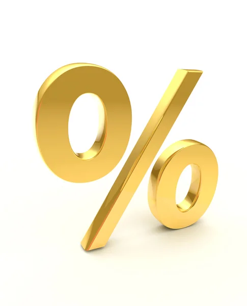 Golden percentage sign — Stock Photo, Image