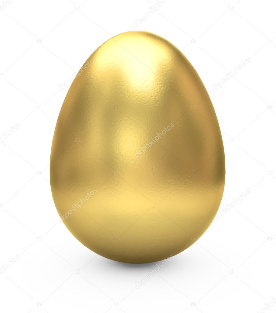 Golden egg on a white background