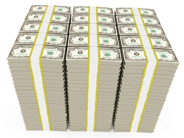 Dollar banknotes stacked — Stock Photo, Image