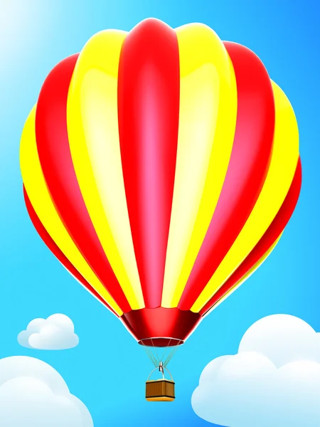 Αερόστατο θερμού αέρα στον γαλάζιο ουρανό — Φωτογραφία Αρχείου