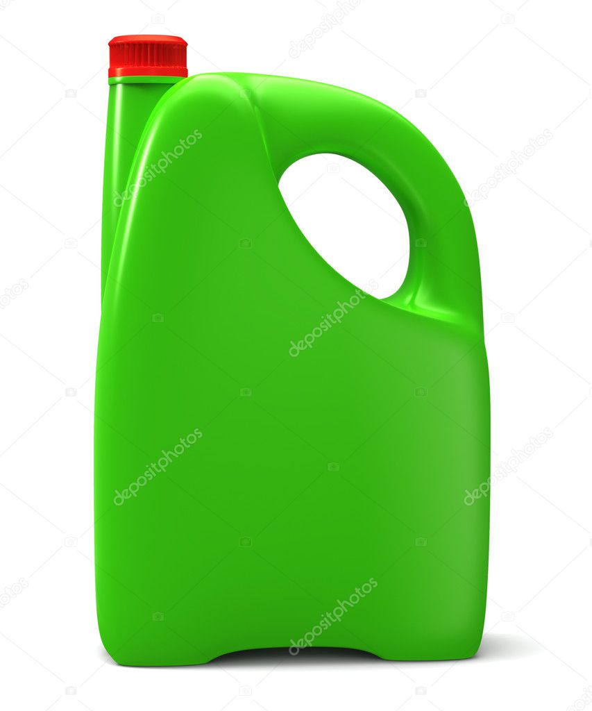 Green plastic canister